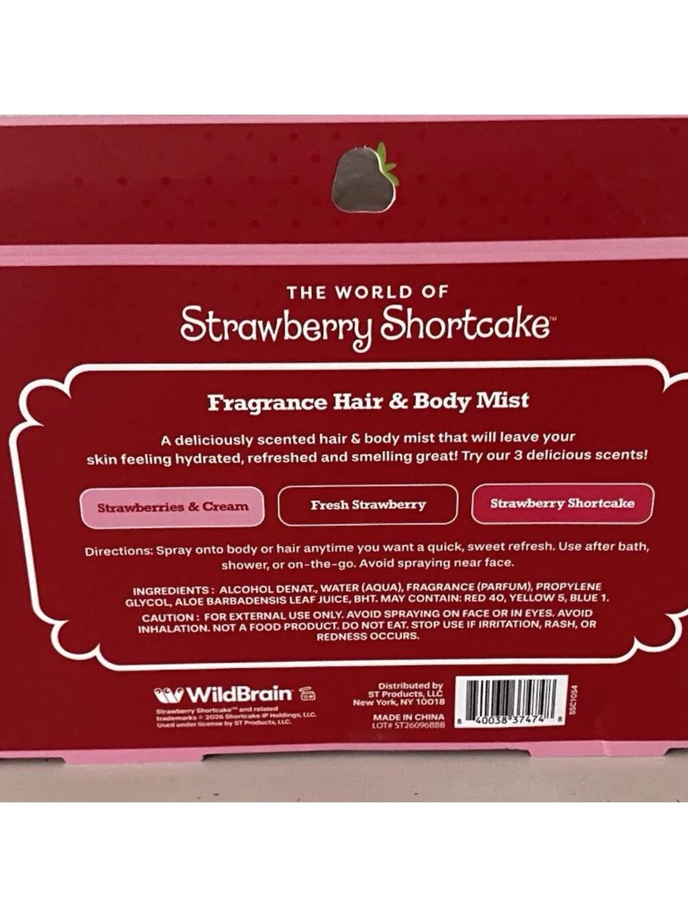 Set Of 3 Strawberry Shortcake Hair & Body Mist Clip & Go 1.3 fl oz Fresh NEW